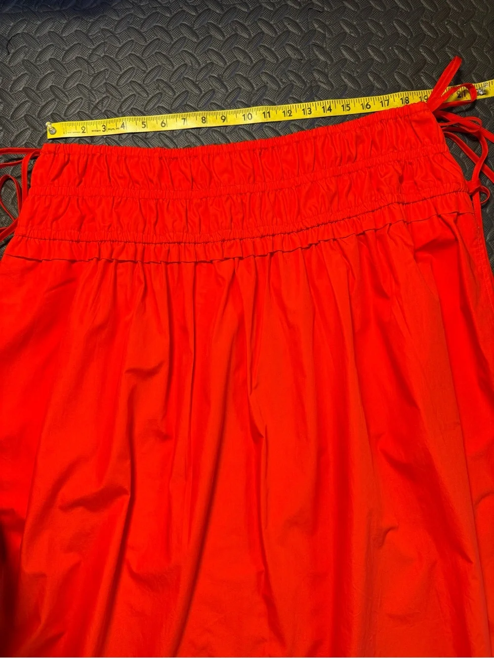 NWT Free Assembly Orange Smocked Maxi Skirt Cotton Side Ties XXL (20)